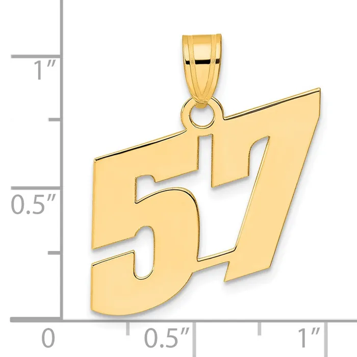 PreStyled Sets 14k Yellow Gold Polished Block Number 57 Pendant Goldia