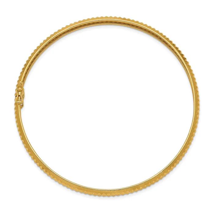 PreStyled Sets 14k Yellow Gold Polished Textured Flexible Bangle Goldia