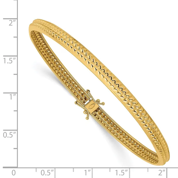 PreStyled Sets 14k Yellow Gold Polished Textured Flexible Bangle Goldia