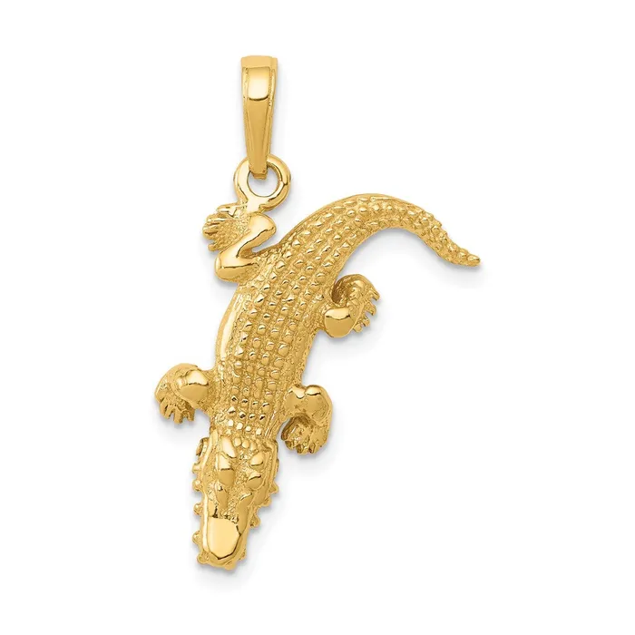 PreStyled Sets Goldia 14k Yellow Gold Moveable Alligator Pendant