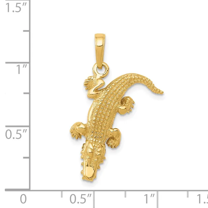 PreStyled Sets Goldia 14k Yellow Gold Moveable Alligator Pendant