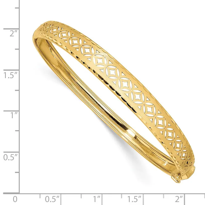 PreStyled Sets Goldia 14k Yellow Gold Polished and Textured Graduated Flexible Hinged Bangle