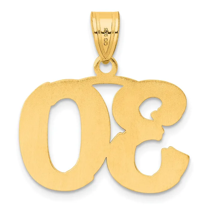 PreStyled Sets Goldia 14k Yellow Gold Polished Etched Number 30 Pendant