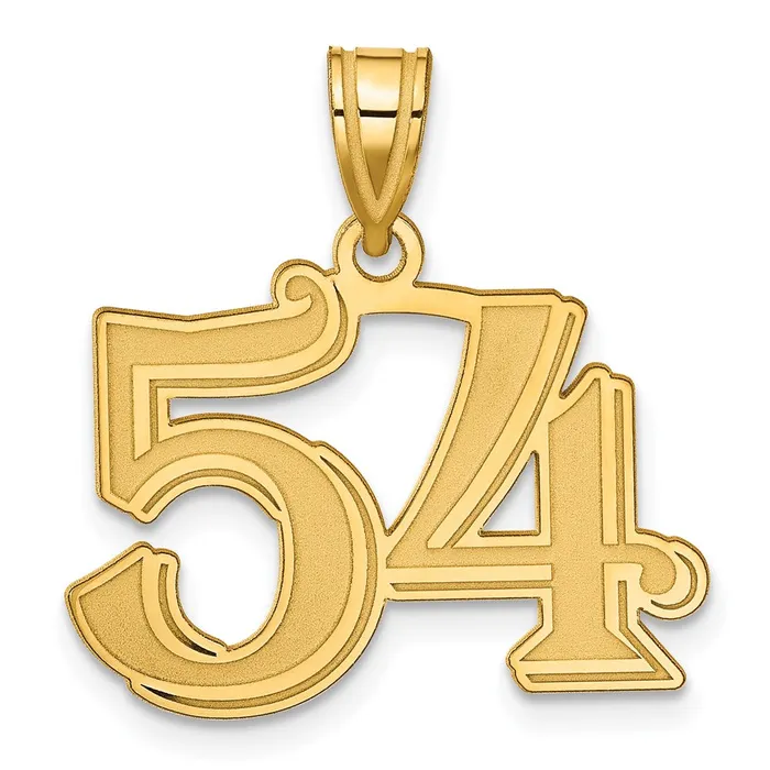 PreStyled Sets Goldia 14k Yellow Gold Polished Etched Number 54 Pendant