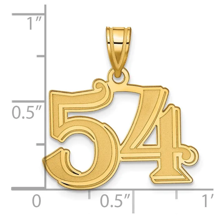 PreStyled Sets Goldia 14k Yellow Gold Polished Etched Number 54 Pendant
