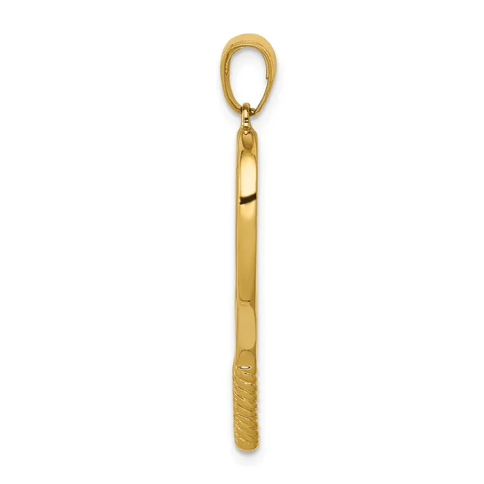 PreStyled Sets Goldia 14k Yellow Gold Solid Polished 3D Tennis Racquet Pendant