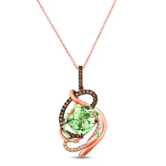 PreStyled Sets JMS always Original Le Vian Pendant Mint Julep Quartz Chocolate Diamonds Nude Diamonds set in 14K Strawberry Gold P31897BRN PreStyled Sets JMS always Original Le Vian Pendant Mint Julep Quartz Chocolate Diamonds Nude Diamonds set in 14K Strawberry Gold P31897BRN