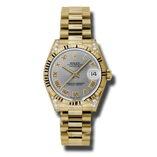 PreStyled Sets JMS always Original Rolex Datejust Lady 31 Grey Dial 18K Yellow Gold President Automatic Ladies Watch 178238GRP PreStyled Sets JMS always Original Rolex Datejust Lady 31 Grey Dial 18K Yellow Gold President Automatic Ladies Watch 178238GRP
