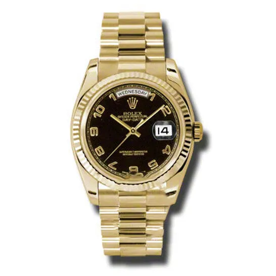 PreStyled Sets Original Rolex DayDate Black Dial 18K Yellow Gold President Automatic Mens Watch 118238BKAP JMS always PreStyled Sets Original Rolex DayDate Black Dial 18K Yellow Gold President Automatic Mens Watch 118238BKAP JMS always