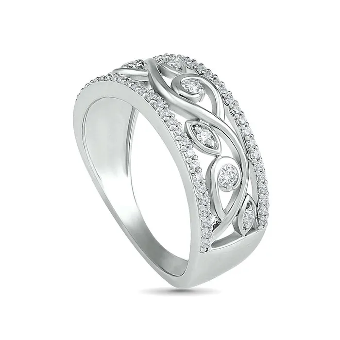 Rings 033 CT TW Natural Diamond Ornate Vine Ring in Solid 10K White Gold Goldia Rings 033 CT TW Natural Diamond Ornate Vine Ring in Solid 10K White Gold Goldia