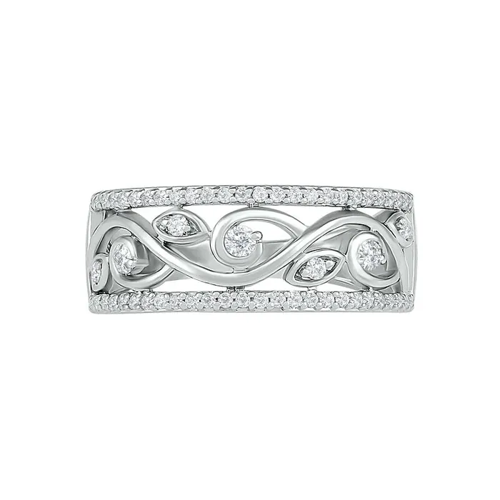 Rings 033 CT TW Natural Diamond Ornate Vine Ring in Solid 10K White Gold Goldia Rings 033 CT TW Natural Diamond Ornate Vine Ring in Solid 10K White Gold Goldia