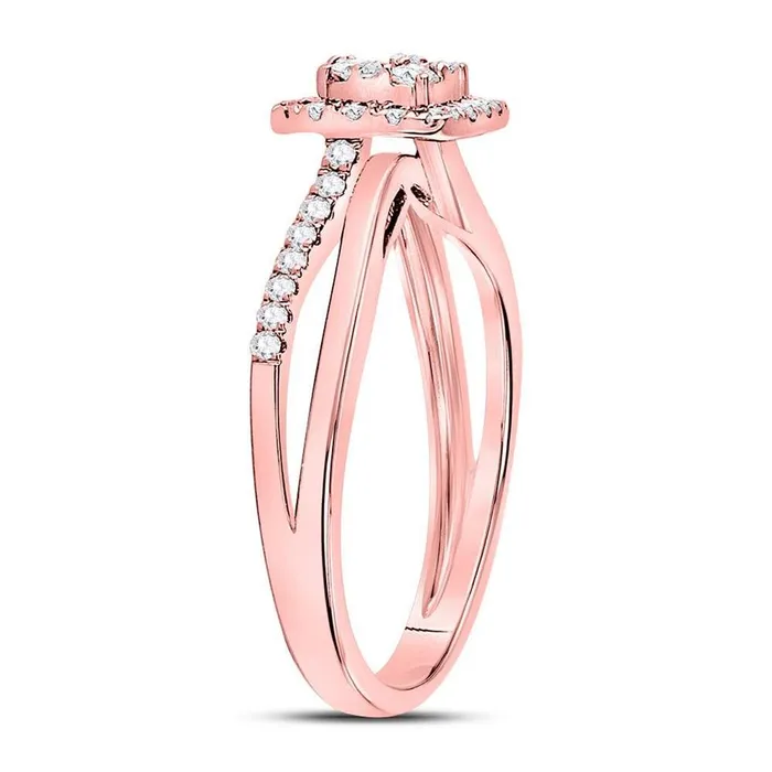 Rings 14k Rose Gold Round Diamond Square Bridal Engagement Ring 12 Cttw gndatlanta