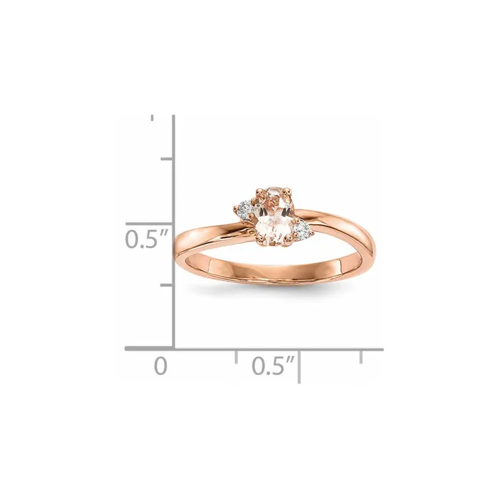 Rings 14k Rose Gold w Morganite Real Diamond Ring Goldiacom