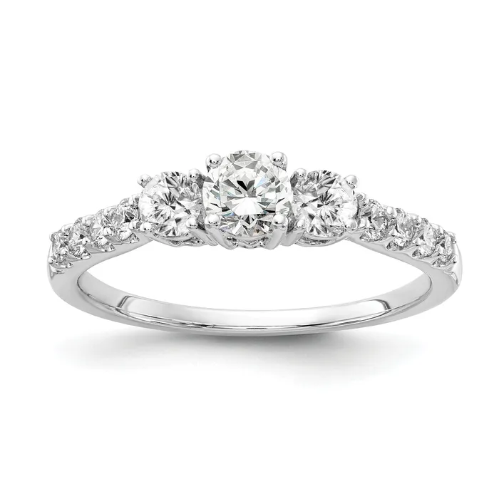 Rings 14k White Gold 34 Ct Lab Grown Diamond VSSI G Round Three Stone Engagement Ring Goldia Rings 14k White Gold 34 Ct Lab Grown Diamond VSSI G Round Three Stone Engagement Ring Goldia
