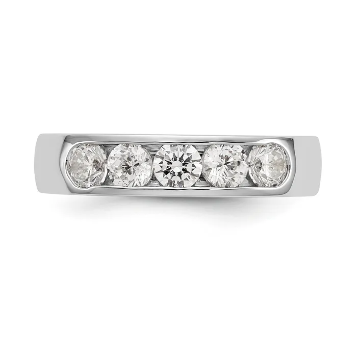 Rings 14K White Gold 5 Stone Diamond Channel Band Goldiacom