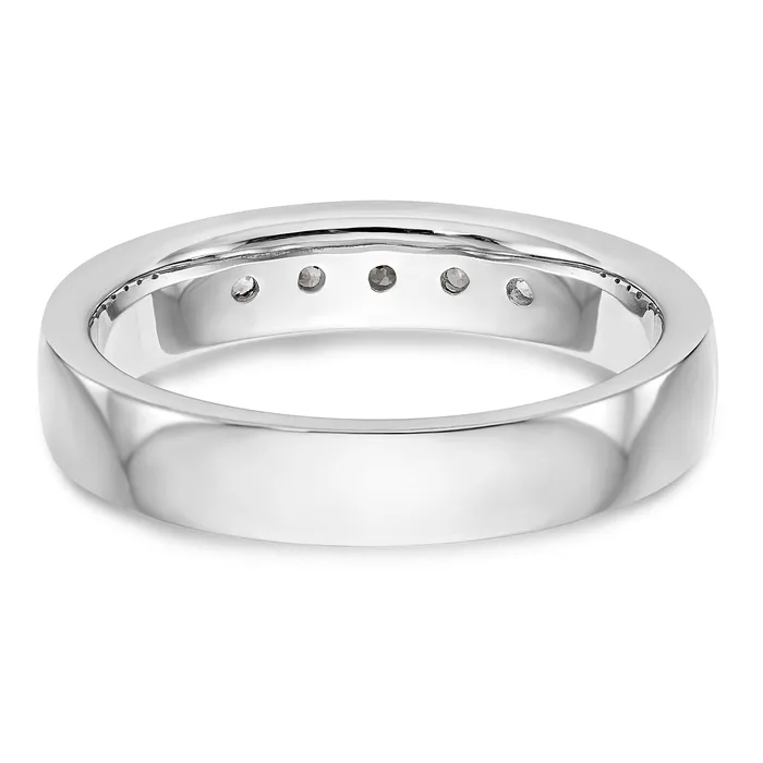 Rings 14K White Gold 5 Stone Diamond Channel Band Goldiacom