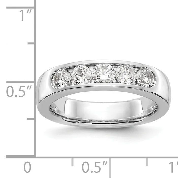 Rings 14K White Gold 5 Stone Diamond Channel Band Goldiacom