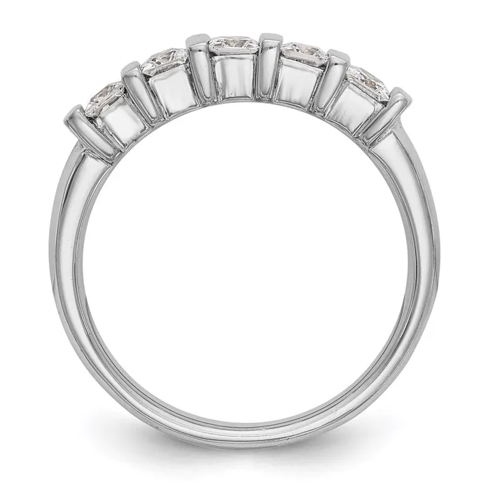 Rings 14K White Gold 5Stone Real Diamond Band Goldia