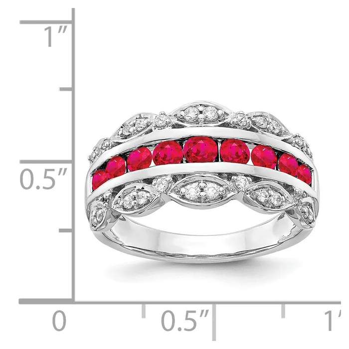 Rings 14k White Gold Real Diamond Ruby Fancy Ring Goldiacom