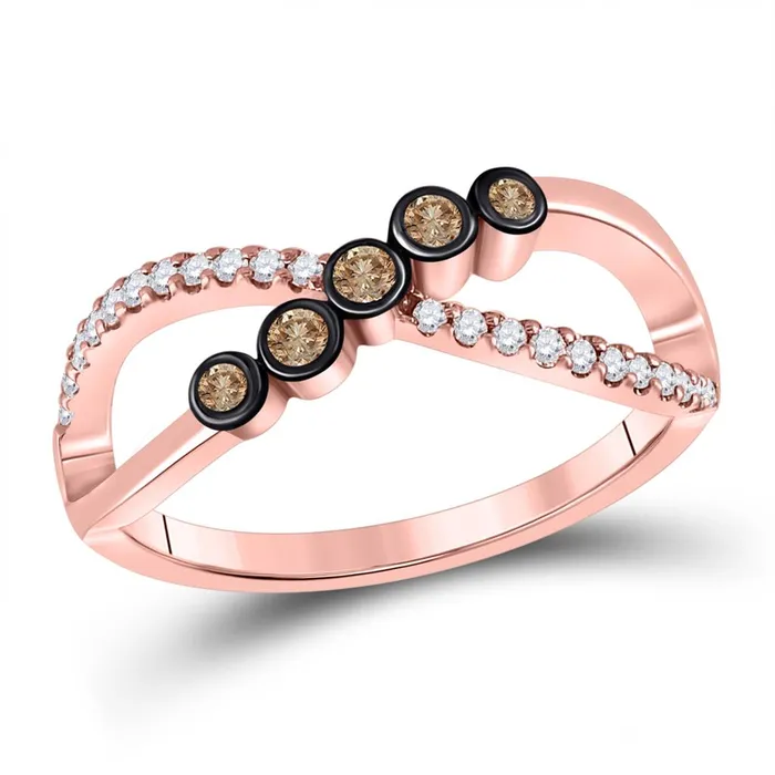 Rings gndatlanta 10k Rose Gold Round Brown Diamond Fashion Infinity Ring 14 Cttw Rings gndatlanta 10k Rose Gold Round Brown Diamond Fashion Infinity Ring 14 Cttw