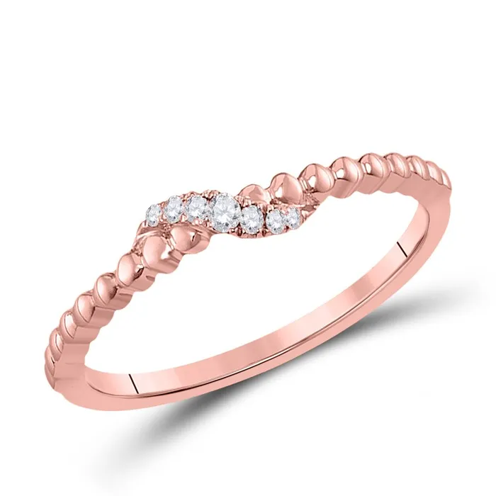 Rings gndatlanta 10k Rose Gold Round Diamond Crossover Stackable Band Ring 120 Cttw Rings gndatlanta 10k Rose Gold Round Diamond Crossover Stackable Band Ring 120 Cttw