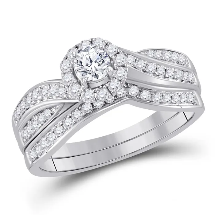Rings gndatlanta 14k White Gold Round Diamond Bridal Wedding Ring Set 58 Cttw Certified Rings gndatlanta 14k White Gold Round Diamond Bridal Wedding Ring Set 58 Cttw Certified