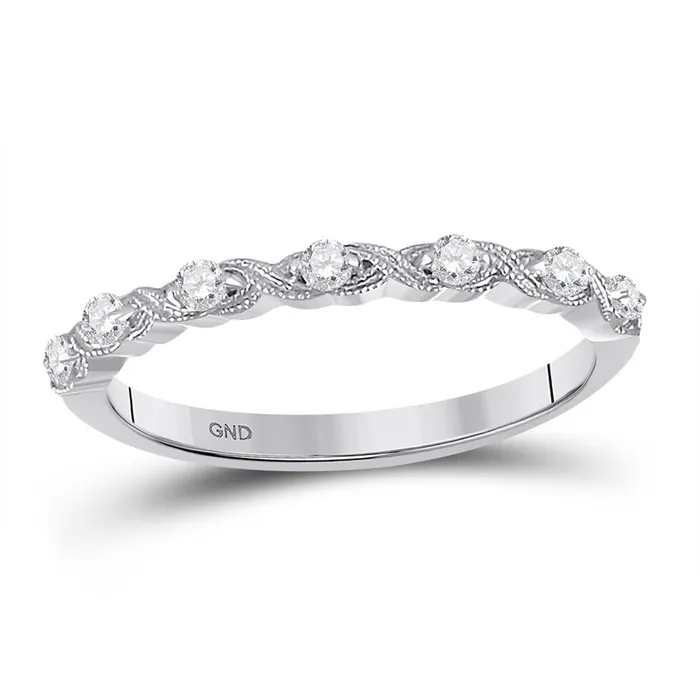 Rings gndatlanta 14k White Gold Round Diamond XOXO Stackable Band Ring 18 Cttw Rings gndatlanta 14k White Gold Round Diamond XOXO Stackable Band Ring 18 Cttw