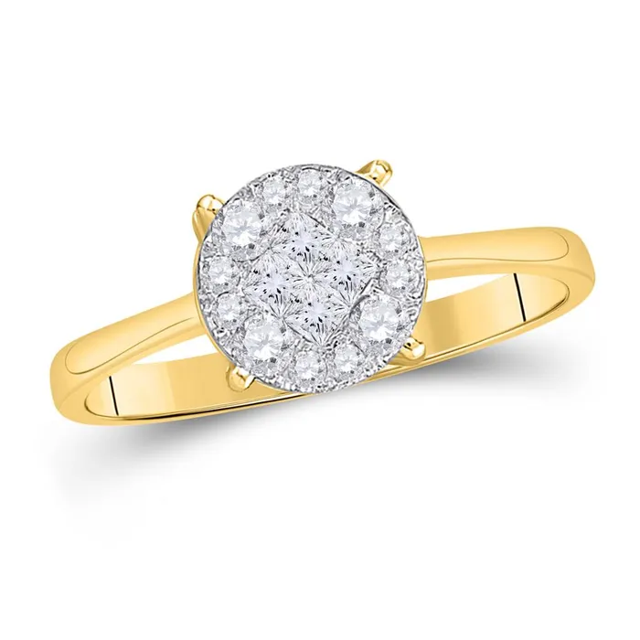 Rings gndatlanta 14k Yellow Gold Princess Diamond Cluster Bridal Engagement Ring 2 Cttw Rings gndatlanta 14k Yellow Gold Princess Diamond Cluster Bridal Engagement Ring 2 Cttw
