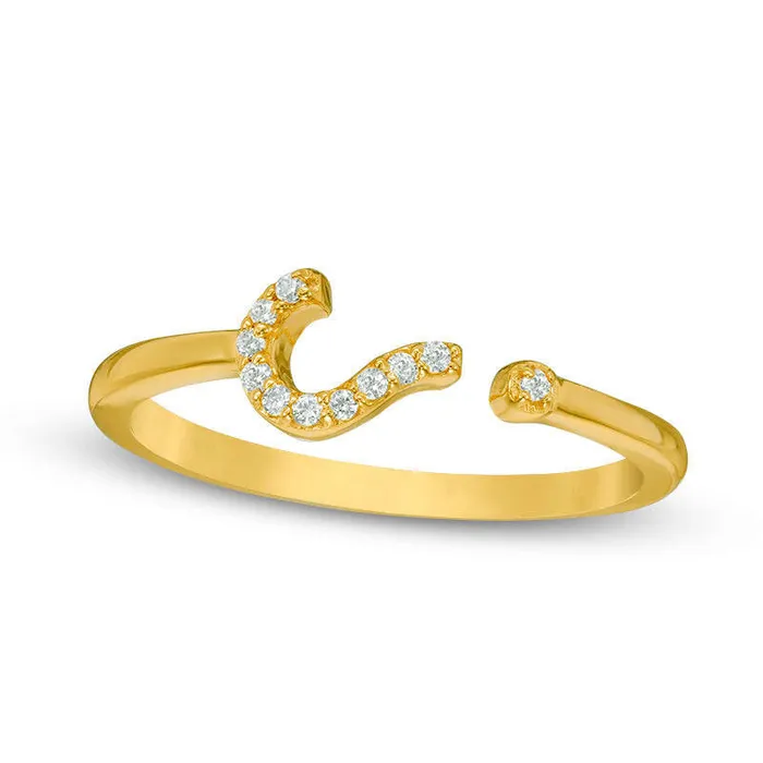 Rings Goldia 005 CT TW Natural Diamond Question Mark Ring in Solid 10K Yellow Gold Rings Goldia 005 CT TW Natural Diamond Question Mark Ring in Solid 10K Yellow Gold