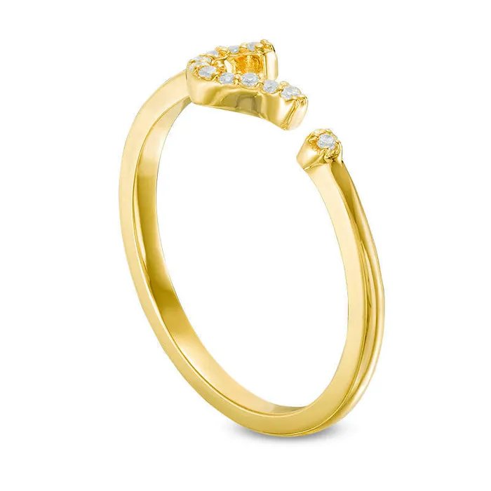Rings Goldia 005 CT TW Natural Diamond Question Mark Ring in Solid 10K Yellow Gold Rings Goldia 005 CT TW Natural Diamond Question Mark Ring in Solid 10K Yellow Gold