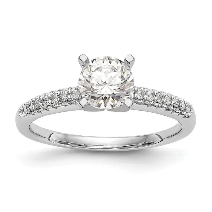 Rings Goldia 010ct CZ Solid Real 14K White Gold Peg Set Engagement Ring