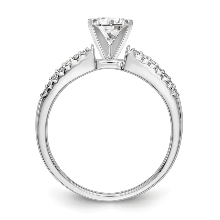 Rings Goldia 010ct CZ Solid Real 14K White Gold Peg Set Engagement Ring