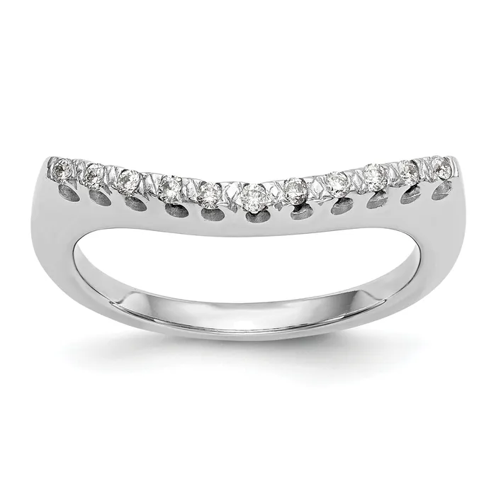 Rings Goldia 011ct CZ Solid Real 14K White Gold Wedding Band Ring