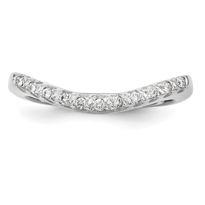 Rings Goldia 011ct CZ Solid Real 14K White Gold Wedding Band Ring
