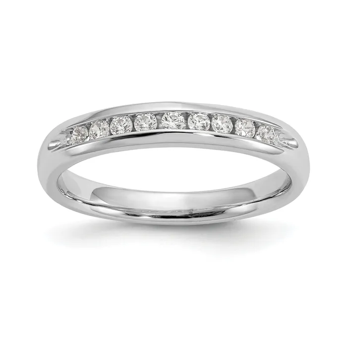Rings Goldia 020ct CZ Solid Real 14K White Gold 9Stone Channel Wedding Band Ring Rings Goldia 020ct CZ Solid Real 14K White Gold 9Stone Channel Wedding Band Ring