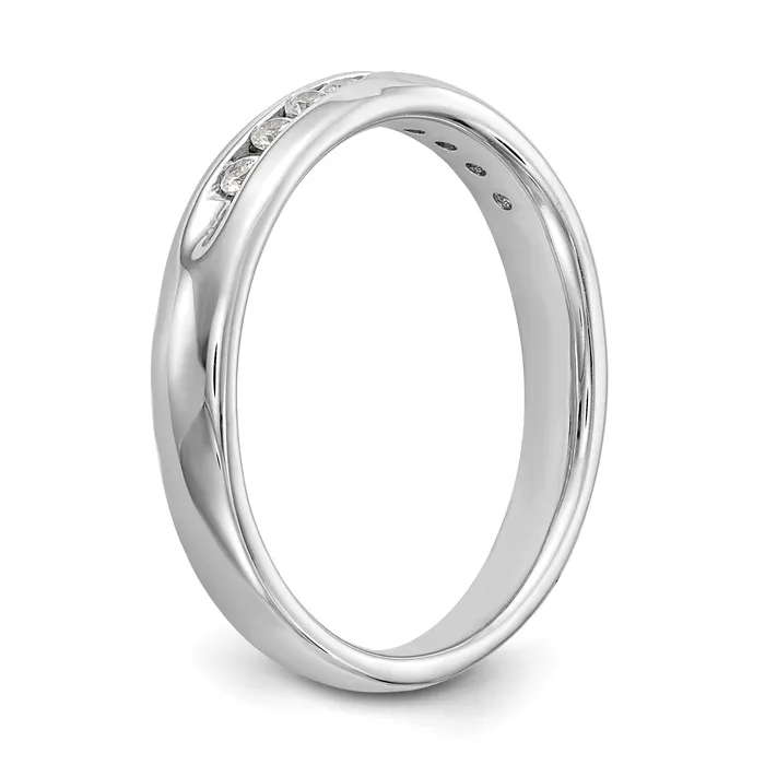 Rings Goldia 020ct CZ Solid Real 14K White Gold 9Stone Channel Wedding Band Ring