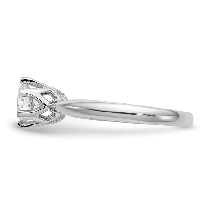 Rings Goldia 025ct CZ Solid Real 14k White Gold Solitaire Engagement Ring