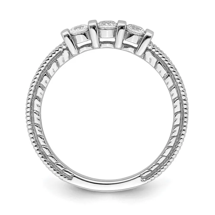 Rings Goldia 034ct CZ Solid Real 14k White Gold Wedding Band Ring