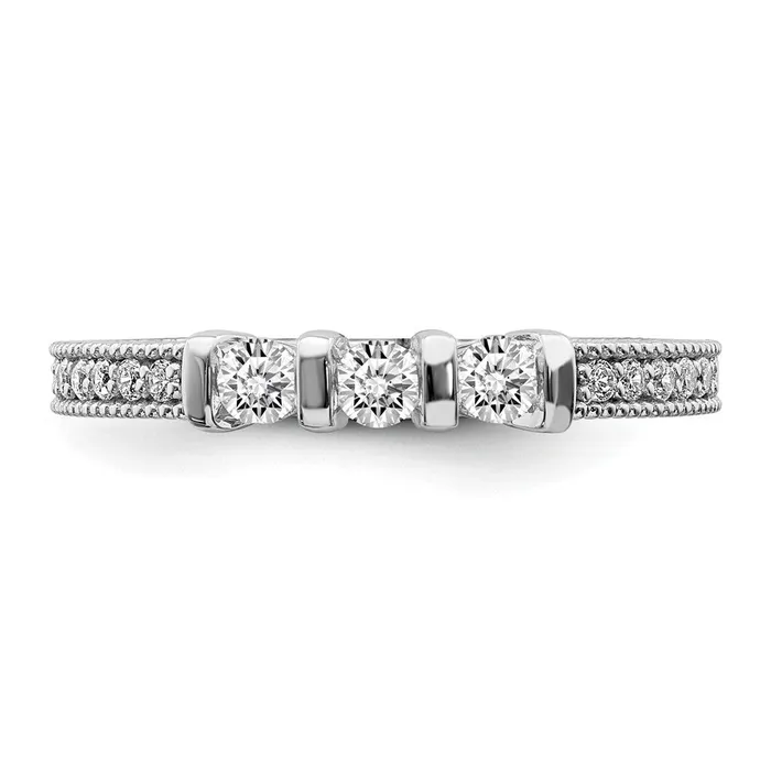Rings Goldia 034ct CZ Solid Real 14k White Gold Wedding Band Ring
