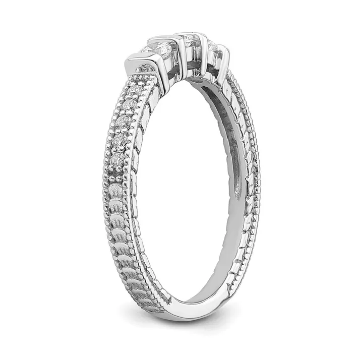 Rings Goldia 034ct CZ Solid Real 14k White Gold Wedding Band Ring