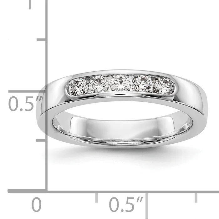 Rings Goldia 035ct CZ Solid Real 14K White Gold 526mm Channel Wedding Band Ring