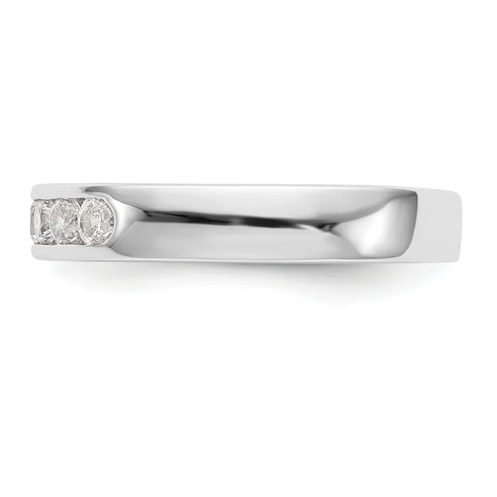 Rings Goldia 035ct CZ Solid Real 14K White Gold 526mm Channel Wedding Band Ring