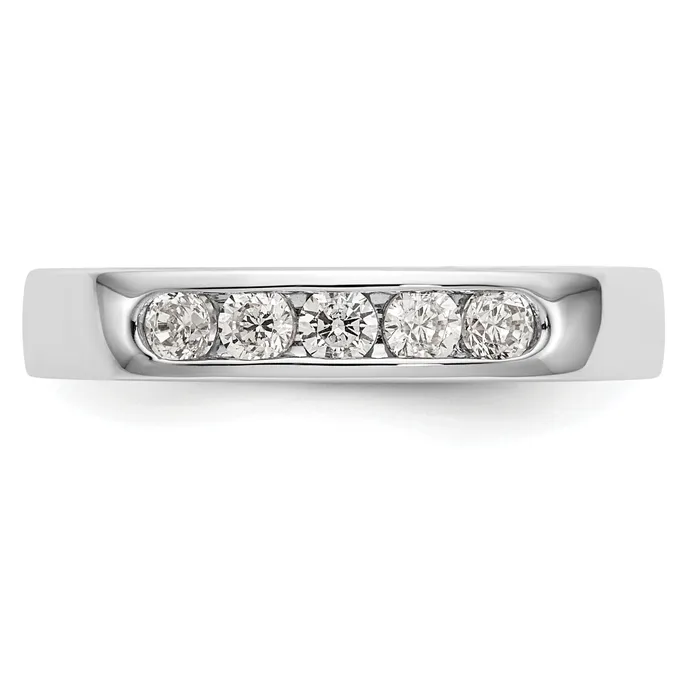 Rings Goldia 035ct CZ Solid Real 14K White Gold 526mm Channel Wedding Band Ring