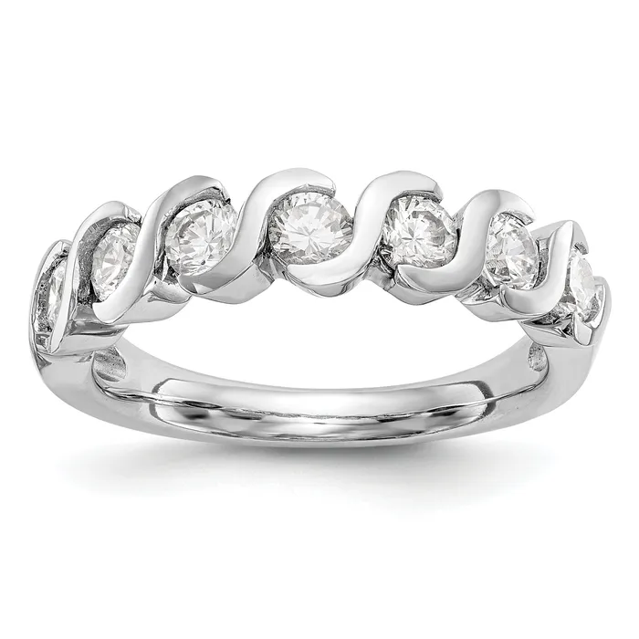Rings Goldia 035ct CZ Solid Real 14K White Gold Wedding Band Ring