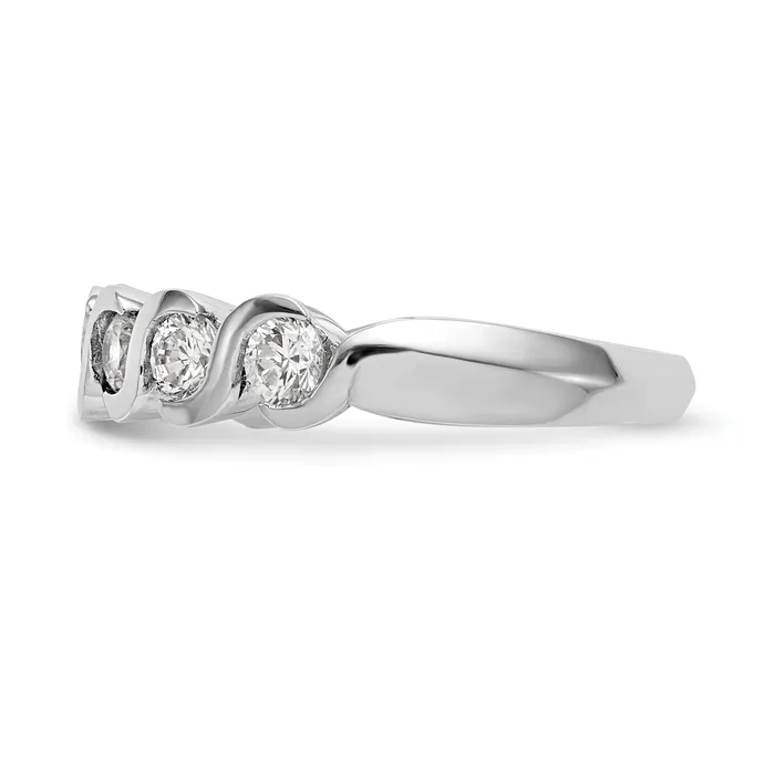 Rings Goldia 035ct CZ Solid Real 14K White Gold Wedding Band Ring