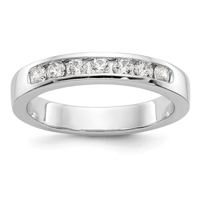 Rings Goldia 037ct CZ Solid Real 14K White Gold 724mm Stone Channel Wedding Band Ring Rings Goldia 037ct CZ Solid Real 14K White Gold 724mm Stone Channel Wedding Band Ring