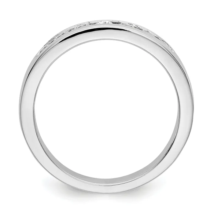 Rings Goldia 037ct CZ Solid Real 14K White Gold 724mm Stone Channel Wedding Band Ring