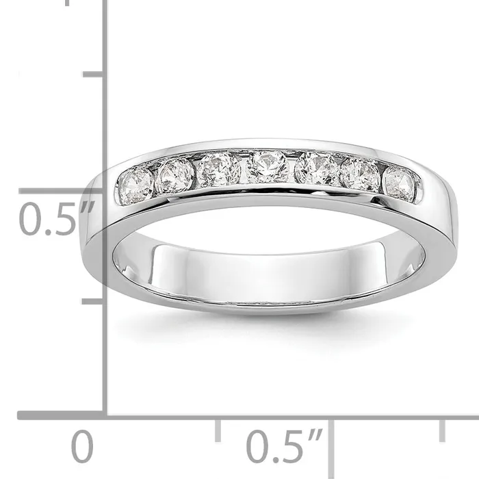 Rings Goldia 037ct CZ Solid Real 14K White Gold 724mm Stone Channel Wedding Band Ring