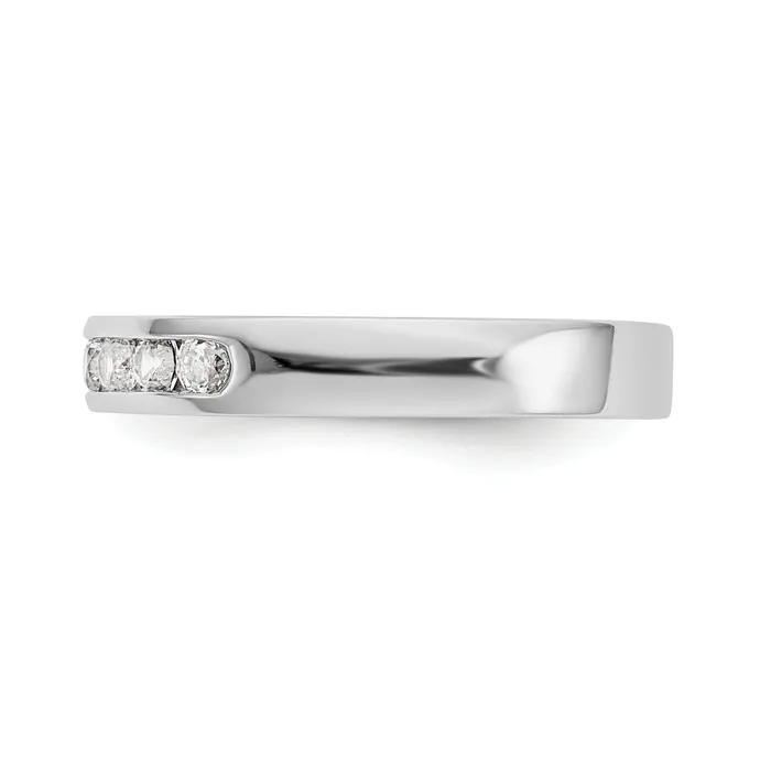 Rings Goldia 037ct CZ Solid Real 14K White Gold 724mm Stone Channel Wedding Band Ring