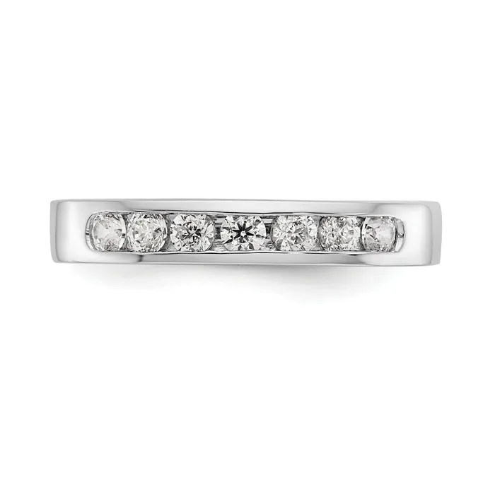 Rings Goldia 037ct CZ Solid Real 14K White Gold 724mm Stone Channel Wedding Band Ring